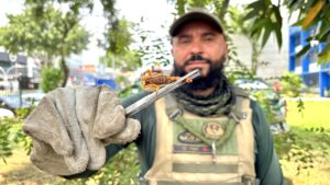 Agente encontra escorpião