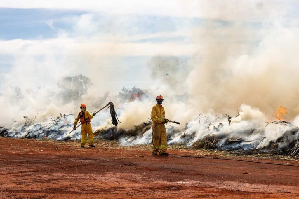 simulado de incêndio no Parque Estadual do Juquery